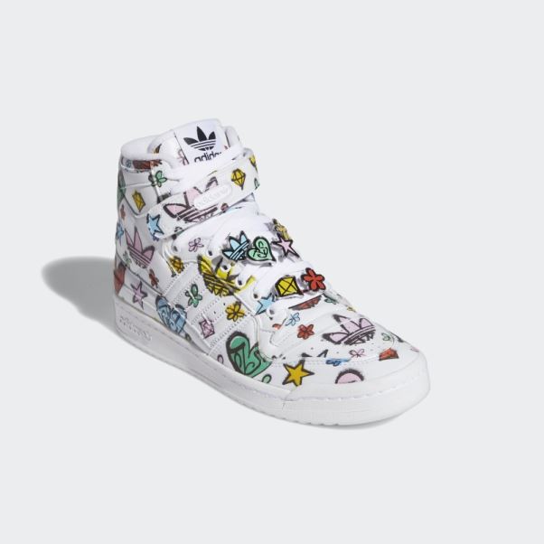 Chaussures Jeremy Scott Forum 84 Hi Mono Blanc Adidas