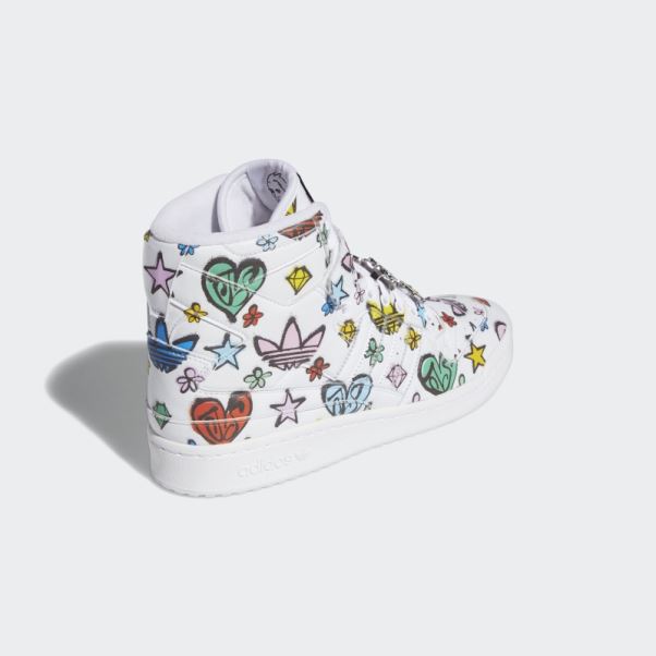 Chaussures Jeremy Scott Forum 84 Hi Mono Blanc Adidas