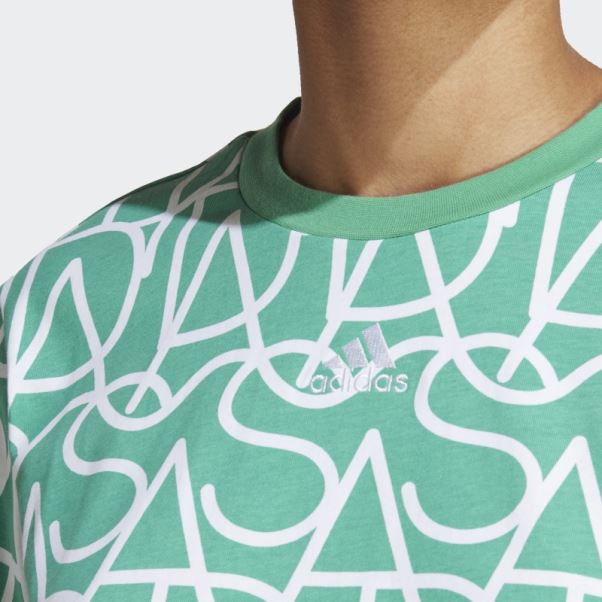 Court Vert Allover Adidas Graphique Copain T-shirt Mode