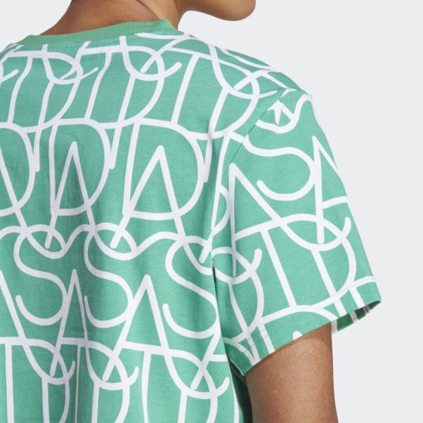 Court Vert Allover Adidas Graphique Copain T-shirt Mode