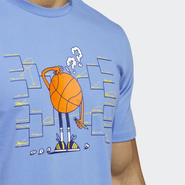 Lil Stripe Support Graphique Manches Courtes Basketball Tee Bleu Adidas
