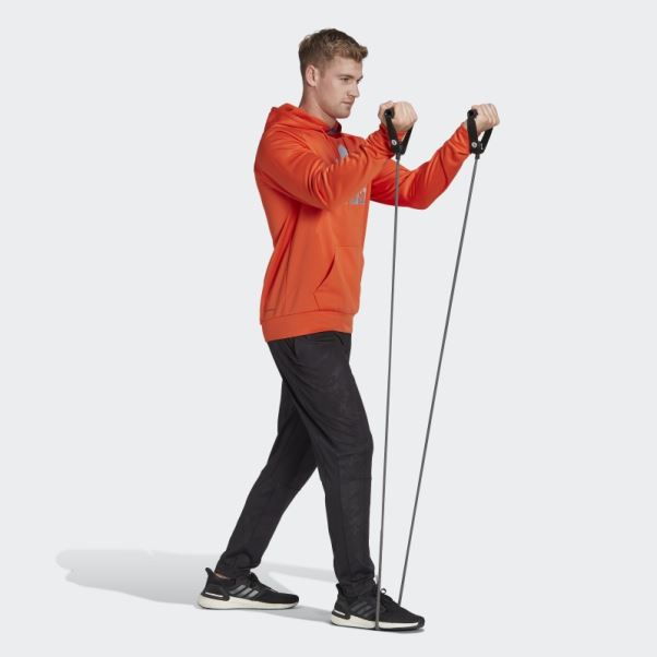 Aeroready Game And Go Gros Logo Sweat à Capuche Adidas Orange