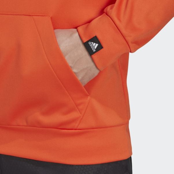 Aeroready Game And Go Gros Logo Sweat à Capuche Adidas Orange