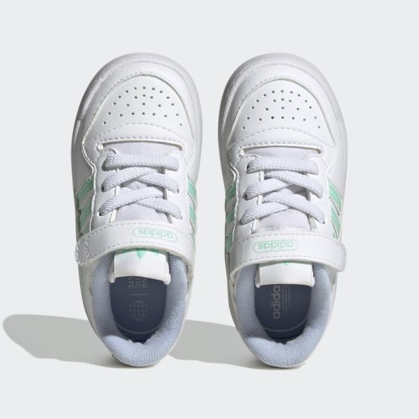 Blanc/vert/bleu Aube Adidas Forum Low Chaussures