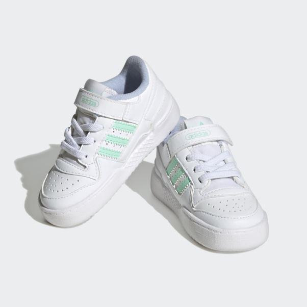 Blanc/vert/bleu Aube Adidas Forum Low Chaussures