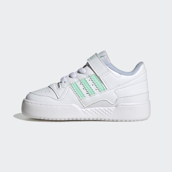 Blanc/vert/bleu Aube Adidas Forum Low Chaussures