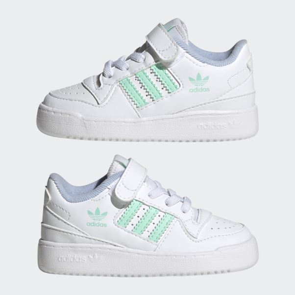 Blanc/vert/bleu Aube Adidas Forum Low Chaussures