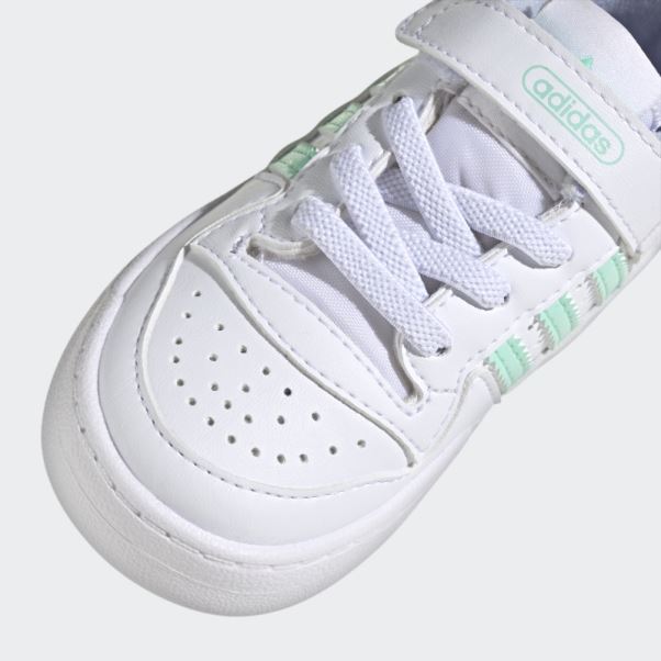 Blanc/vert/bleu Aube Adidas Forum Low Chaussures