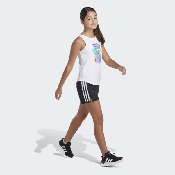Adidas Débardeur Ourlet Arrondi Weiss-schwarz