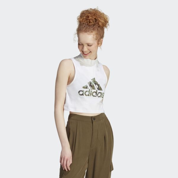 Adidas Débardeur Graphique Blanc
