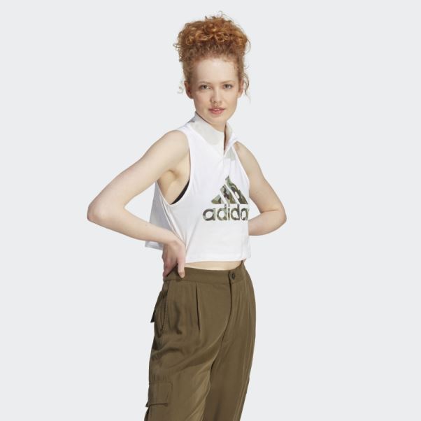 Adidas Débardeur Graphique Blanc
