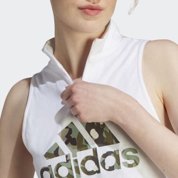 Adidas Débardeur Graphique Blanc