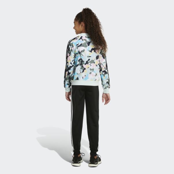 Veste Adidas Allover Print 3 Bandes Blanc