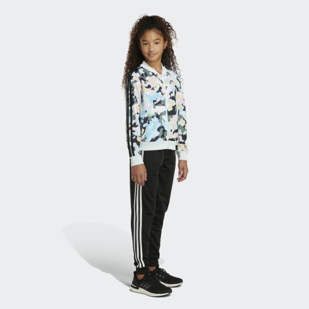 Veste Adidas Allover Print 3 Bandes Blanc