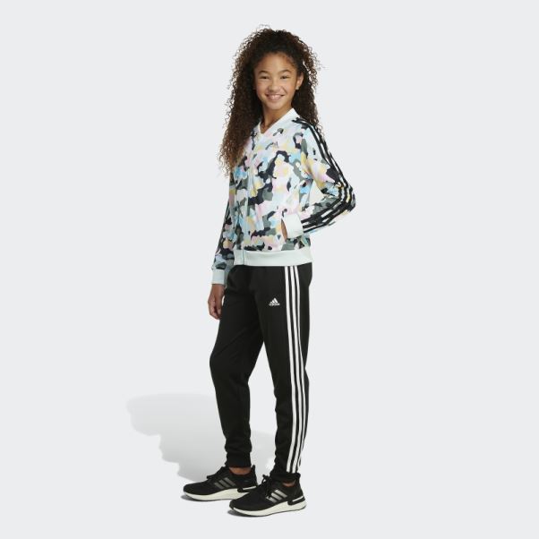 Veste Adidas Allover Print 3 Bandes Blanc