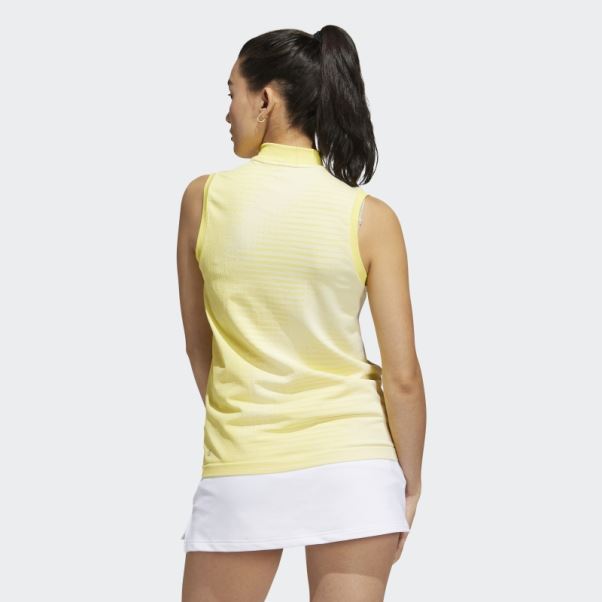 Polo Sans Manches Adidas Primeknit Jaune