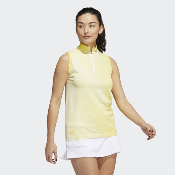 Polo Sans Manches Adidas Primeknit Jaune