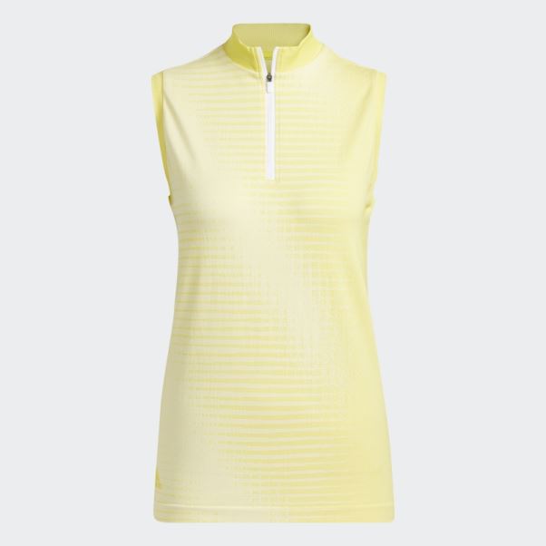 Polo Sans Manches Adidas Primeknit Jaune