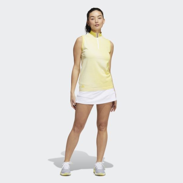 Polo Sans Manches Adidas Primeknit Jaune