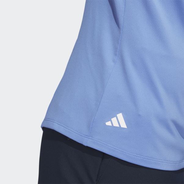 Polo De Golf Adidas Quart-zip Manches Longues Bleu