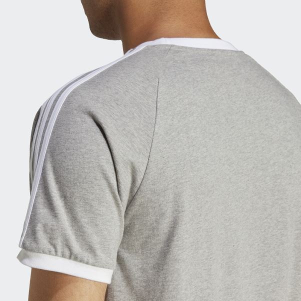 Tee Shirt Adidas Adicolor Classics 3 Bandes Gris Moyen