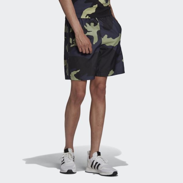 Adidas Short Camouflage Graphique Bleu Marine