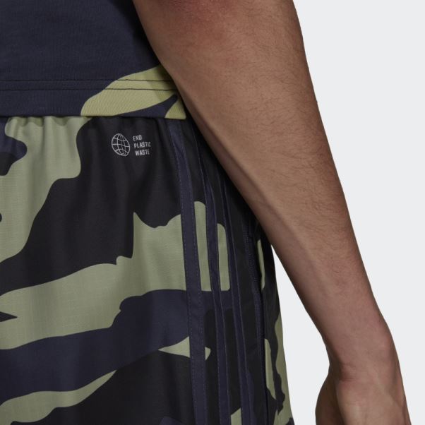 Adidas Short Camouflage Graphique Bleu Marine