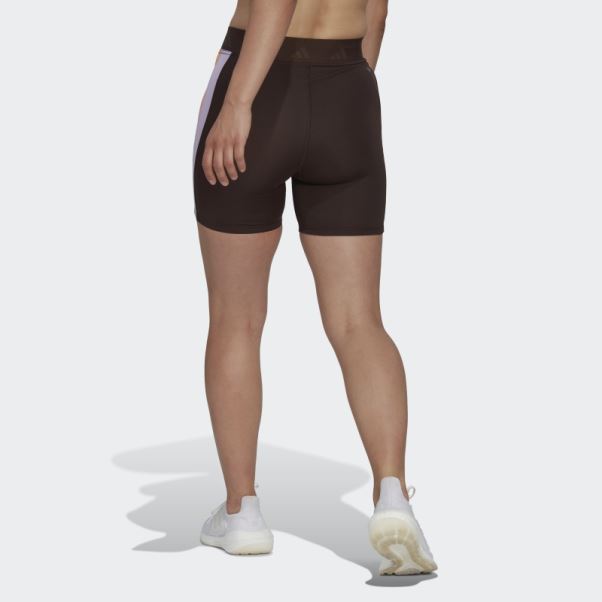 Adidas Leggings Courts Hyperglam Training Techfit Marron Foncé