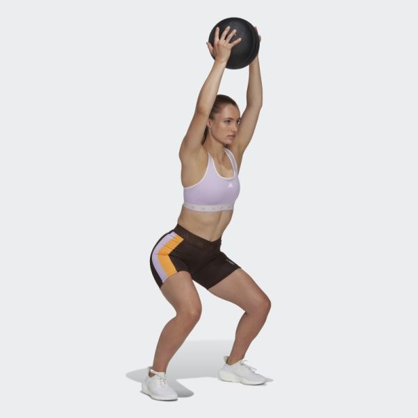 Adidas Leggings Courts Hyperglam Training Techfit Marron Foncé