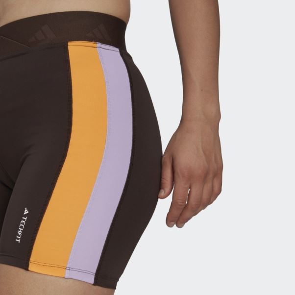 Adidas Leggings Courts Hyperglam Training Techfit Marron Foncé