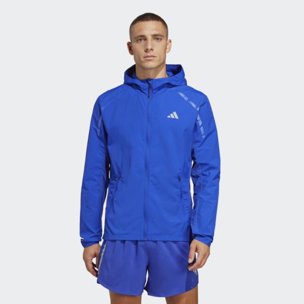 Veste De Course D'échauffement Marathon Adidas Bleu