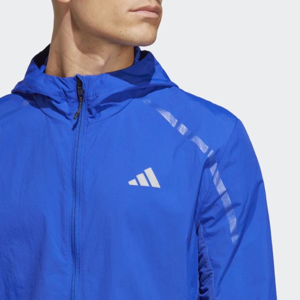 Veste De Course D'échauffement Marathon Adidas Bleu