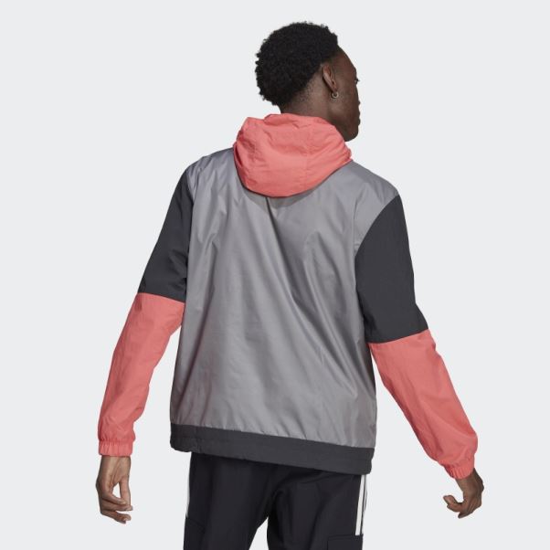 Coupe-vent Adidas Aventure Bloqué Gris Chaud