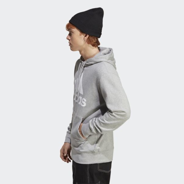 Sweat à Capuche Gris Moyen Adidas Essentials French Terry Gros Logo