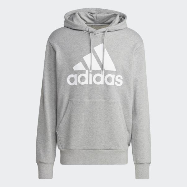 Sweat à Capuche Gris Moyen Adidas Essentials French Terry Gros Logo