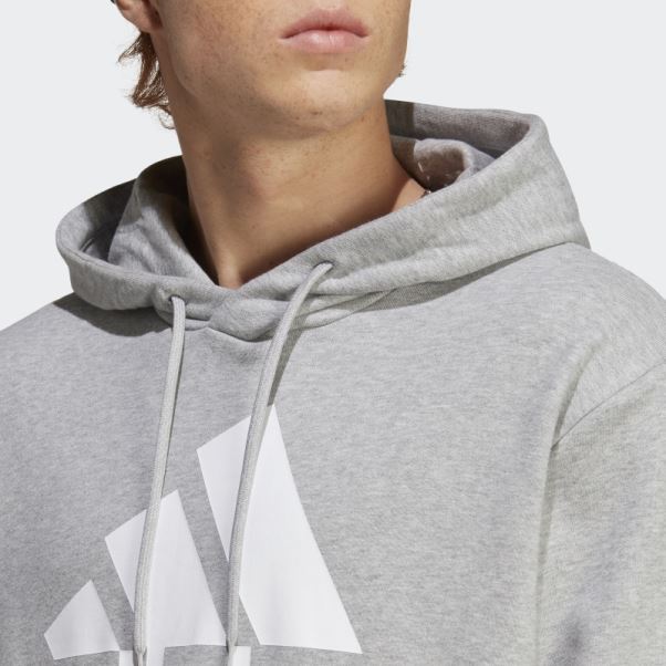 Sweat à Capuche Gris Moyen Adidas Essentials French Terry Gros Logo