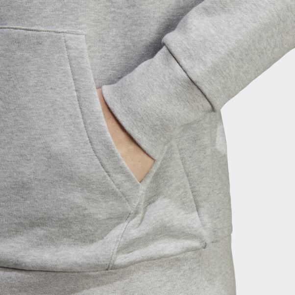 Sweat à Capuche Gris Moyen Adidas Essentials French Terry Gros Logo