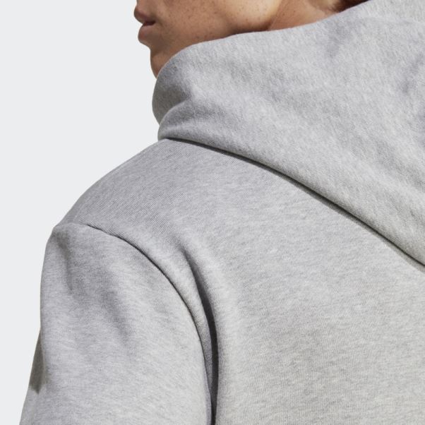 Sweat à Capuche Gris Moyen Adidas Essentials French Terry Gros Logo