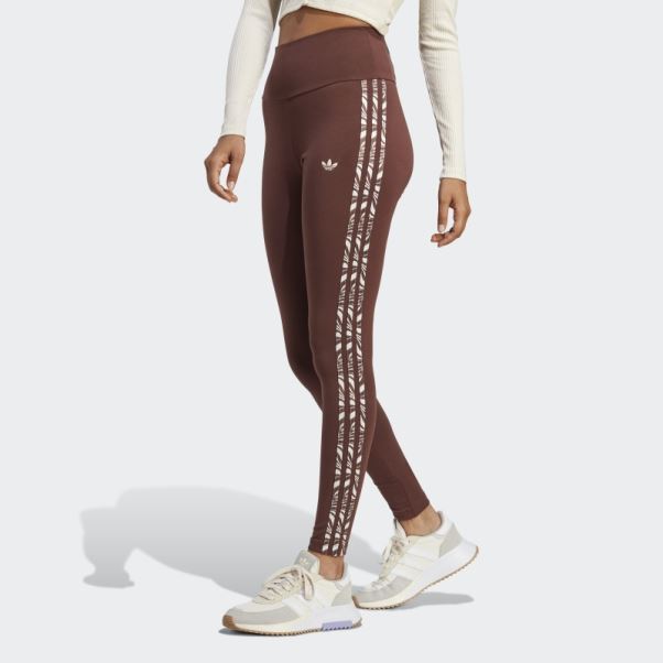 Adidas Leggings Imprimé Animal Abstrait Auburn