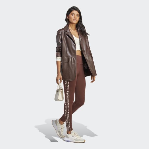 Adidas Leggings Imprimé Animal Abstrait Auburn