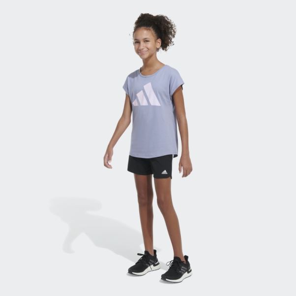 T-shirt Essentiel Ss Argent Violet Adidas