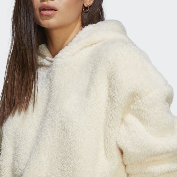 Sweat à Capuche Essentials+ Fluffy Teddy Blanc Adidas