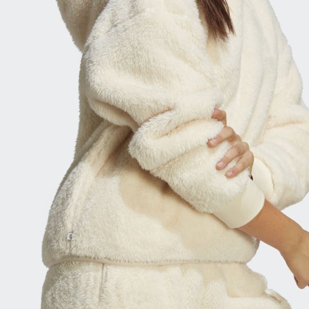 Sweat à Capuche Essentials+ Fluffy Teddy Blanc Adidas