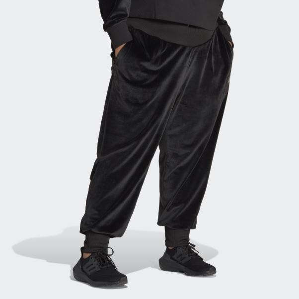 Adidas Pantalon De Jogging En Velours Cosy Holidayz Noir (grande Taille)