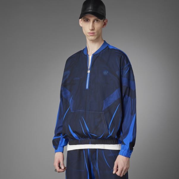 Version Bleu Haut De Survêtement En Soie à Demi-zip De Football Adidas Bleu