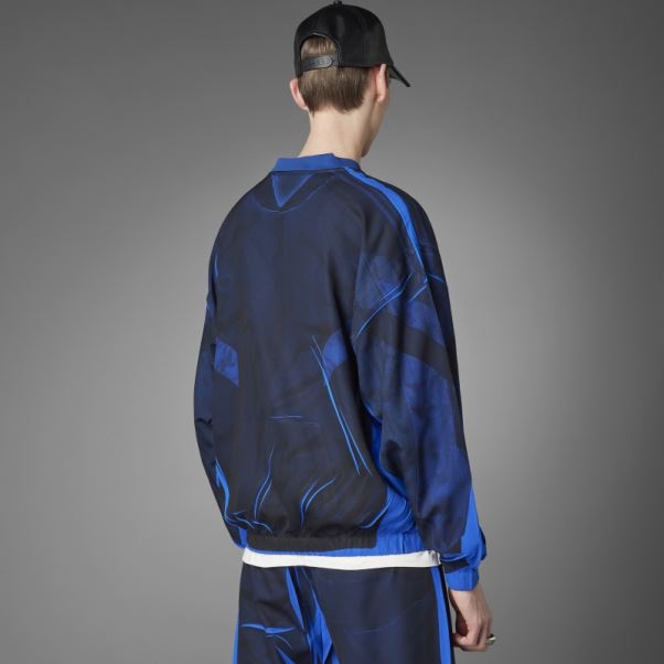 Version Bleu Haut De Survêtement En Soie à Demi-zip De Football Adidas Bleu