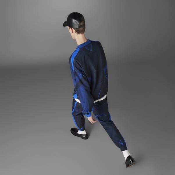 Version Bleu Haut De Survêtement En Soie à Demi-zip De Football Adidas Bleu