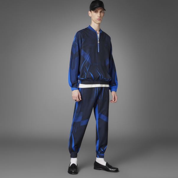 Version Bleu Haut De Survêtement En Soie à Demi-zip De Football Adidas Bleu