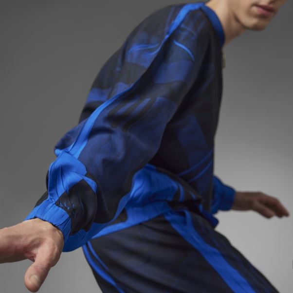 Version Bleu Haut De Survêtement En Soie à Demi-zip De Football Adidas Bleu