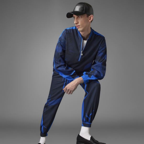 Version Bleu Haut De Survêtement En Soie à Demi-zip De Football Adidas Bleu